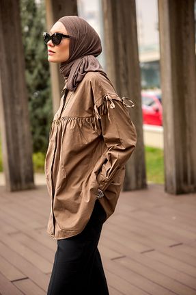 پیراهن حجاب قهوه ای زنانه رگولار LOCCO - کد 897895421