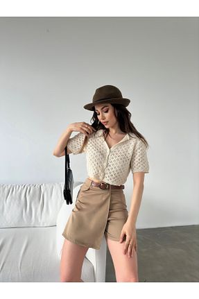 دامن بژ زنانه بافتنی Pretty - کد 898531872
