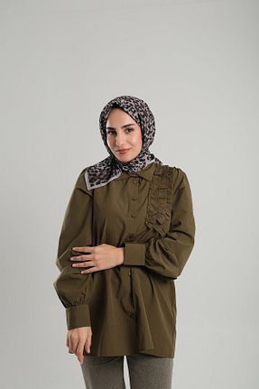 روسری قهوه ای چاپی Giverny - کد 897894878