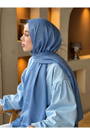شال آبی زنانه ابریشم Modakaşmir - کد 897899160