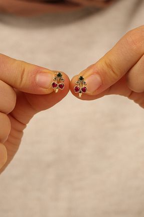 گوشواره طلا طلائی بچه گانه 8 عیار Çgk Çiğdem Gürel Kuyumculuk - کد 898534416