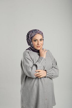 روسری بنفش چاپی Giverny - کد 897896510