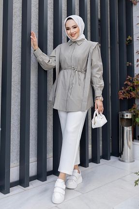 پیراهن حجاب طوسی زنانه رگولار LOCCO - کد 858357579