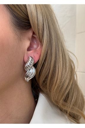 گوشواره جواهر طلائی روکش نقره KİLİGİSTANBUL - کد 897913351