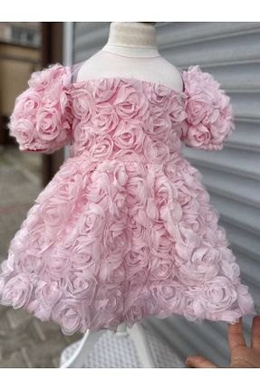لباس مجلسی و فارغ التحصیلی صورتی بچه گانه دانتل Sare Çocuk Giyim - کد 897900426