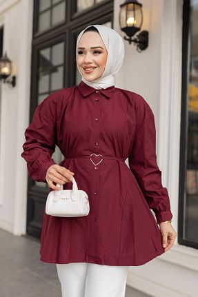پیراهن حجاب زرشکی زنانه کارگو LOCCO - کد 890480131