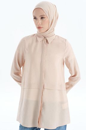 پیراهن حجاب بژ زنانه رگولار Tuğba - کد 897909862