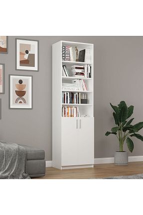 قفسه کتاب سفید 205 cm Asra Trend - کد 276437074