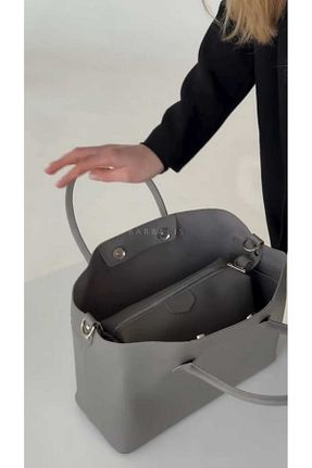 کیف دوشی طوسی زنانه چرم مصنوعی Barbaris - کد 897919775