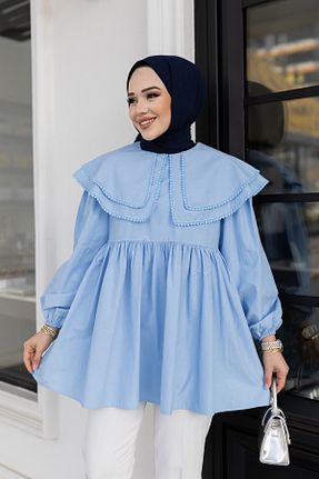 پیراهن حجاب آبی زنانه رگولار LOCCO - کد 897923476