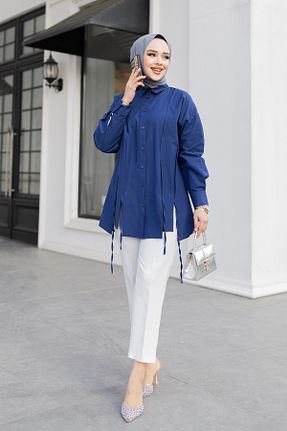 پیراهن حجاب سرمه ای زنانه رگولار LOCCO - کد 897915355