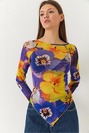 بلوز بنفش زنانه چاپی Bianco Lucci - کد 897928439