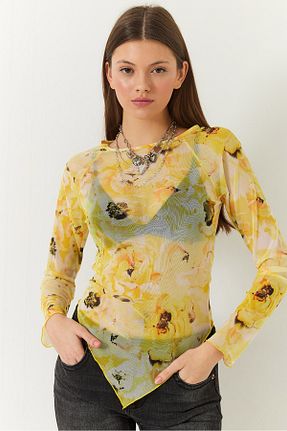بلوز زرد زنانه چاپی Bianco Lucci - کد 897928526
