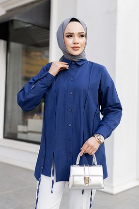 پیراهن حجاب سرمه ای زنانه رگولار LOCCO - کد 897915355
