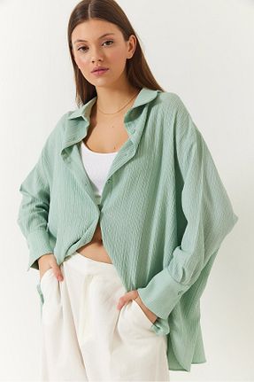 پیراهن سبز زنانه اورسایز Bianco Lucci - کد 897950067