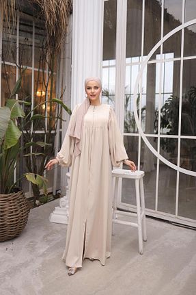 کلاه و ابایا بژ زنانه پنبه ای Nissra - کد 833688146
