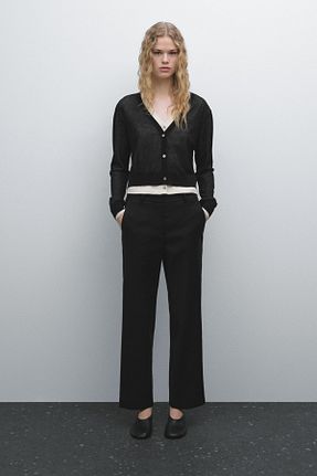 شلوار مشکی زنانه کتان Massimo Dutti - کد 897942979