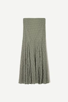 دامن خاکی زنانه پلی آمید Bershka - کد 897944249