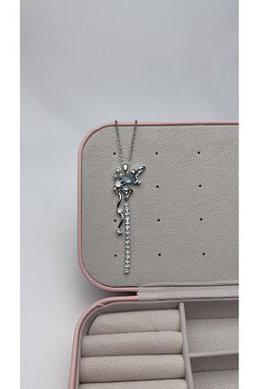 گردنبند استیل ( فولاد ) صورتی زنانه استیل ضد زنگ lilith accesuary - کد 897946708