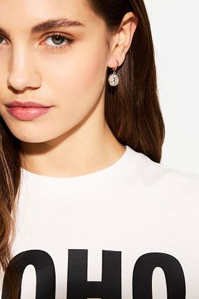 گوشواره جواهر طلائی مروارید Bershka - کد 897944311