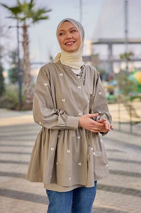 پیراهن حجاب سبز زنانه رگولار LOCCO - کد 897944191
