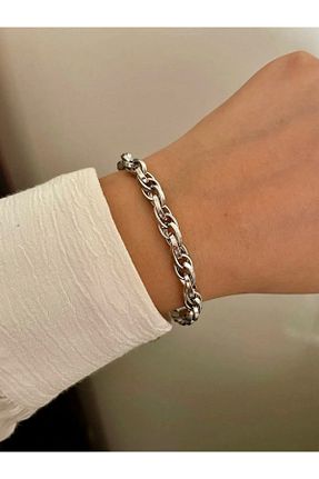 دستبند استیل (فولاد) طوسی زنانه استیل (فولاد) pullmarkt - کد 897969858