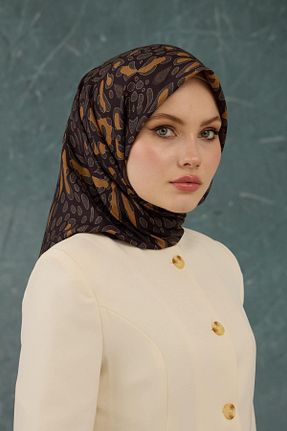 روسری قهوه ای پنبه پلی استر İpekhan - کد 897984885