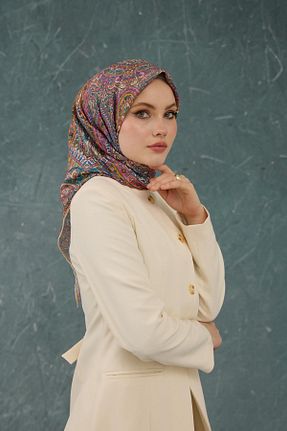 روسری نارنجی پنبه پلی استر İpekhan - کد 897984897