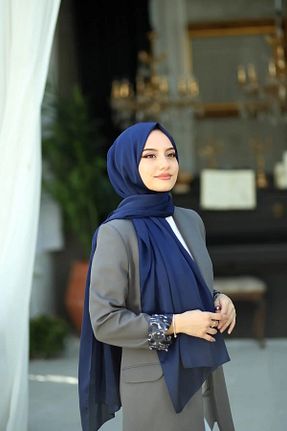شال سرمه ای زنانه پنبه ای CAŞ DEKORASYON - کد 897988202