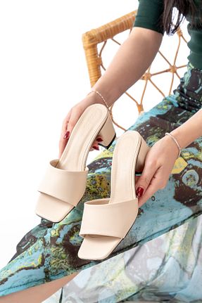 دمپائی بژ زنانه چرم مصنوعی marinarosse - کد 828052238