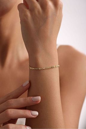 دستبند طلا طلائی زنانه 14 عیار Sembol Gold - کد 898611960