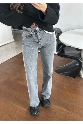 شلوار جین طوسی زنانه پاچه پهن Niceboutique - کد 898045310