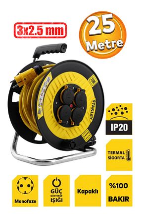 کابل افزودنی پریز گروهی زرد 4 Stanley - کد 879410464