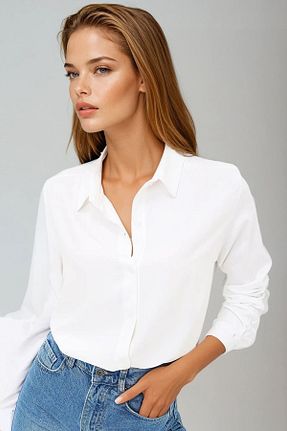 پیراهن سفید زنانه رگولار VAGGON - کد 898054156