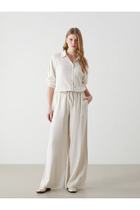 شلوار بژ زنانه مخلوط کتان LC Waikiki - کد 898056666