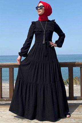 لباس حجاب مشکی زنانه رگولار Rabia Şamlı - کد 345886475