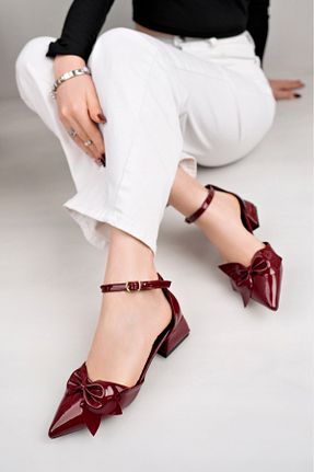 کفش پاشنه بلند کلاسیک زرشکی زنانه چرم مصنوعی Entella Store - کد 898061525