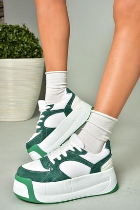 کفش اسنیکر سبز زنانه بند دار Fox Shoes - کد 898069975