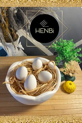 کاسه و بشقاب دکوراتیو سفید Beton HENBi - کد 898092307