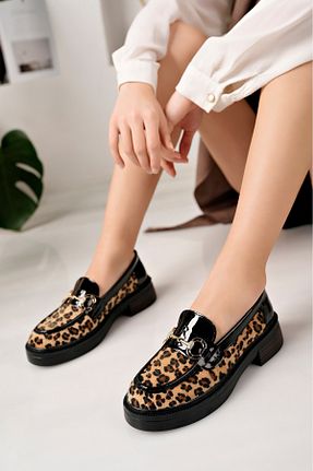 کفش لوفر مشکی زنانه چرم مصنوعی moda sara - کد 898108344