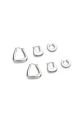 گوشواره جواهر طوسی فلزی Twist - کد 898111820
