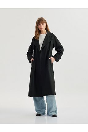ترنچکت مشکی زنانه آستر دار Koton - کد 898621452