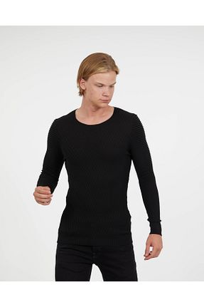 پلیور مشکی مردانه ساده elkumoda - کد 898110428