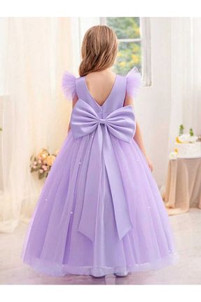 لباس مجلسی و فارغ التحصیلی بنفش بچه گانه ساتن NSMLİFE - کد 898107512