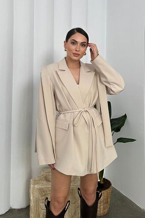 کت بلیزر بژ زنانه بافتنی msm fashion - کد 898123940