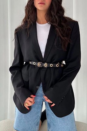 کمربند مشکی زنانه چرم مصنوعی OLA MODA - کد 898154464
