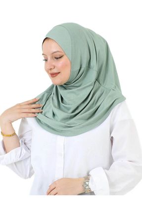 روسری فیروزه ای پنبه ای FLORA TEKSTİL - کد 898120209