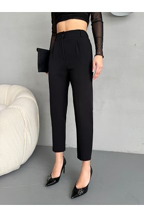 شلوار پارچه ای مشکی زنانه فاق بلند alanora - کد 897942966
