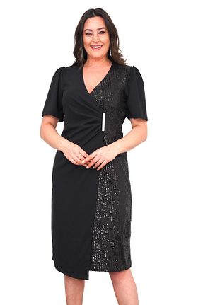 لباس مجلسی سایز بزرگ مشکی زنانه دو سینه Şirin Butik - کد 898122941