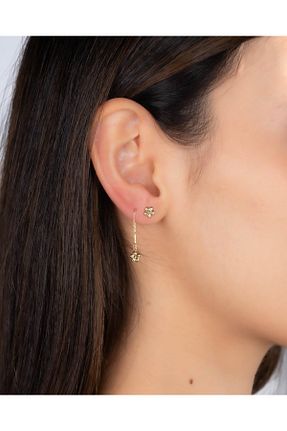 گوشواره طلا رنگی زنانه 8 عیار YCL JEWELLERY - کد 898801399